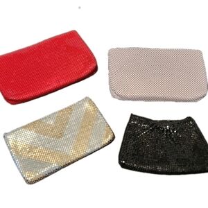 Vintage Purse Lot 1970s Evening Clutch - Red, Pink, Gold, Black